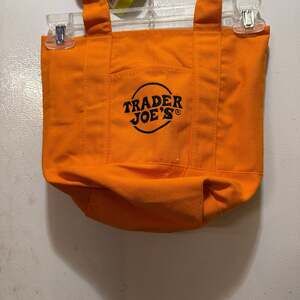 Trader Joe's Limited Edition Halloween Mini Canvas Tote Bag - Orange